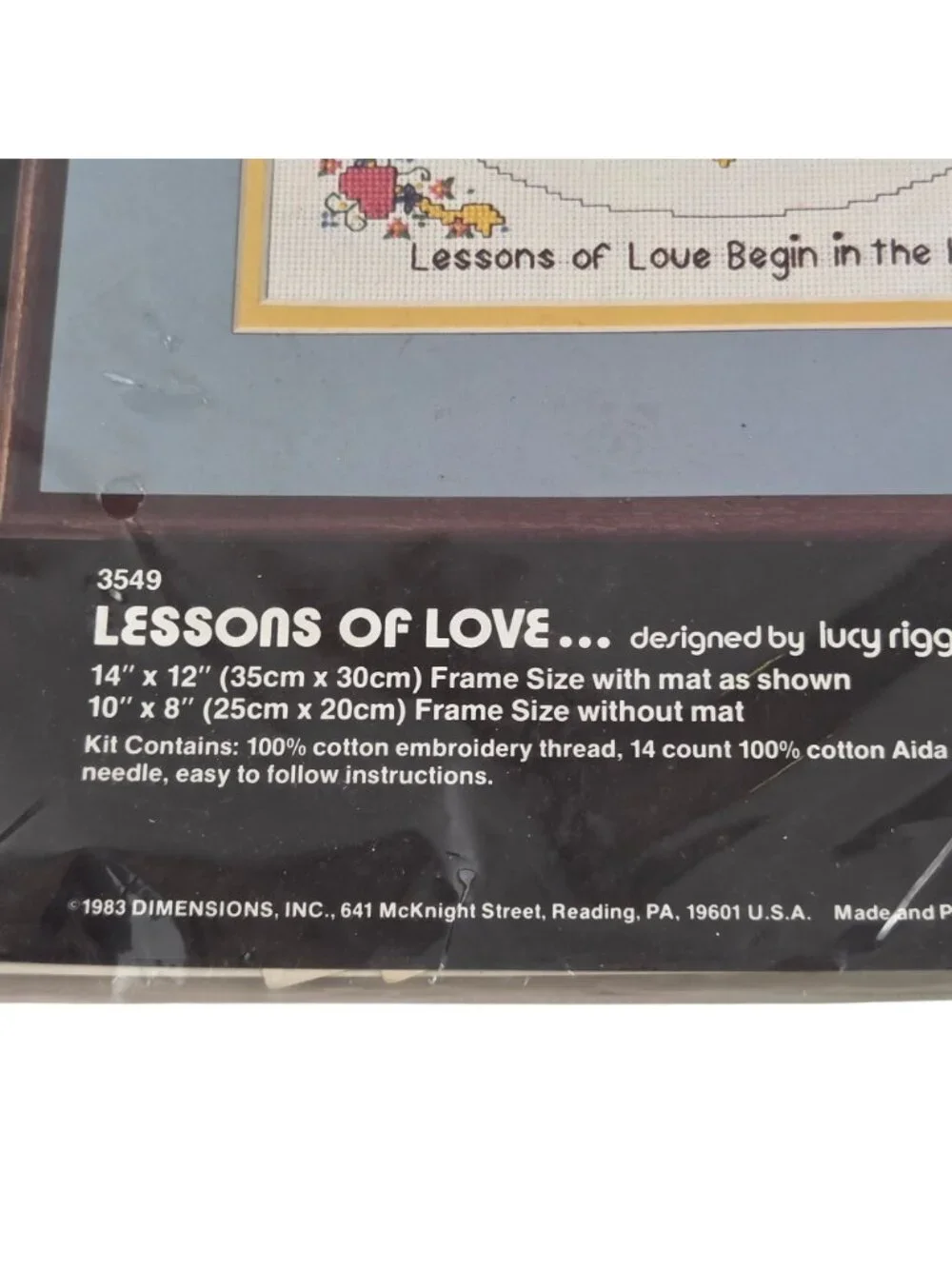 Dimensions Cross Stitch Kit 3549 Lesson Of Love Bears 1983 Lucy Rigg Unused but